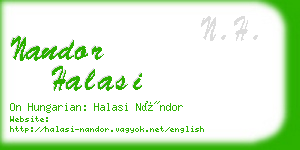 nandor halasi business card